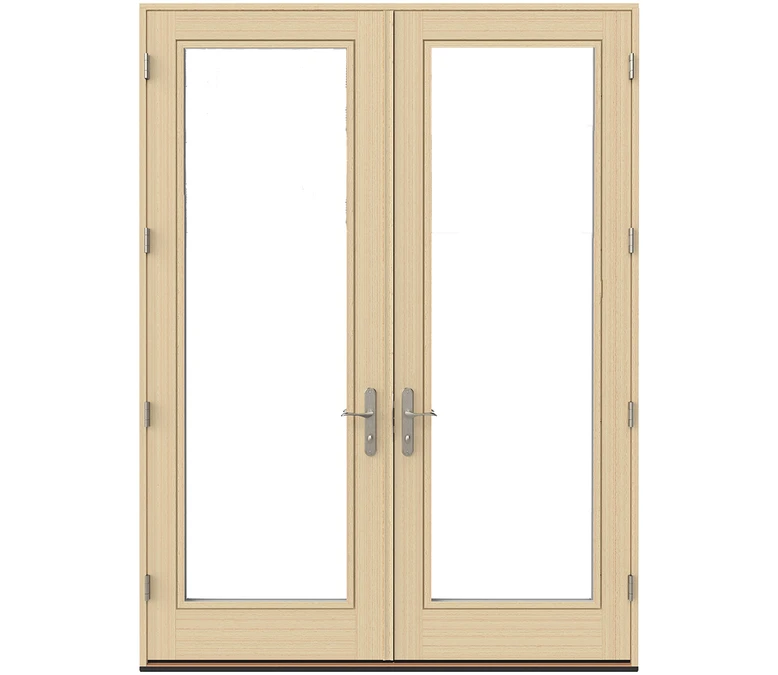 Cincinnati Pella Lifestyle Series Wood Double Hinged Patio Doors